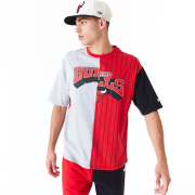 Trička - New Era NBA Half Pinstripe Os Tee Chicago Bulls